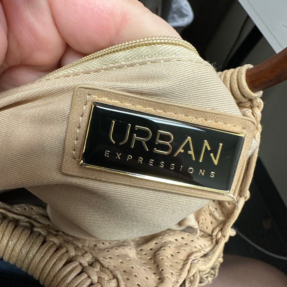 Urban Expressions Macrame Net Top Handle Bag Faux… - image 5